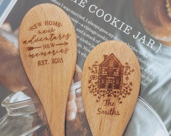 Personalized wooden spoon, New home gift, New apartment gift, House warming gift, New house gift,