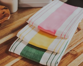 Set of THREE Farmhouse Striped Kitchen Towels – Marmalade Mercantile