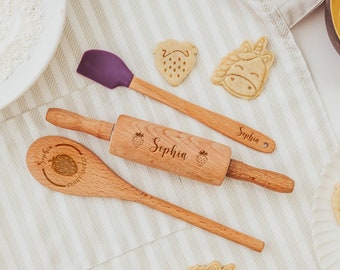 Personalised Kids Childrens Gift Baking Set Laser Engraved 5 Piece Gift Set Personalised Kids Childrens Gift Baking Set Laser Engraved 5 Piece Gift Set