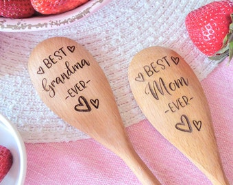 Engraved wooden spoons, Cooking spoon, 60th birthday gifts for mom, Great Grandma gift, Gigi gifts,