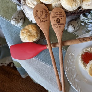 Personalized wooden spoons, New home gift, Housewarming gift, Realtor closing gift, immagine 2