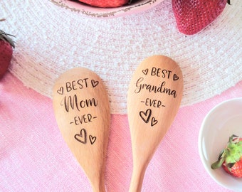 Personalized wooden spoon, Cooking utensils, Mothers day gift for grandma, Mothers day gift from daughter,