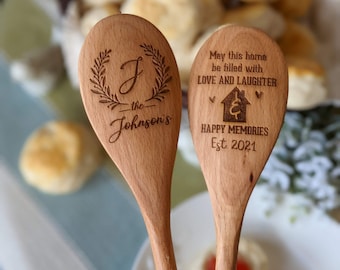 Personalized wooden spoons, New home gift, Housewarming gift, Realtor closing gift,