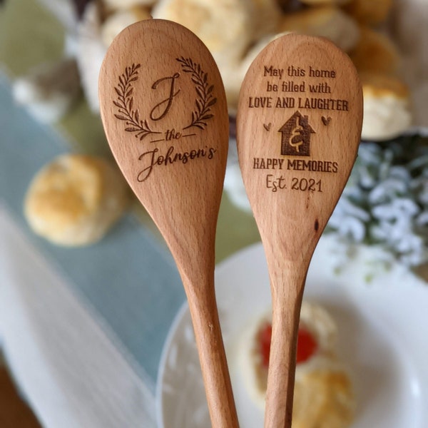 Personalized wooden spoons, New home gift, Housewarming gift, Realtor closing gift,