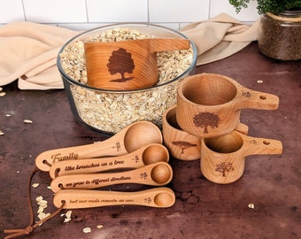 Measuring cups and spoons, Baking gifts, 70th birthday gift for mom, 60th birthday gifts for women, Family gift,