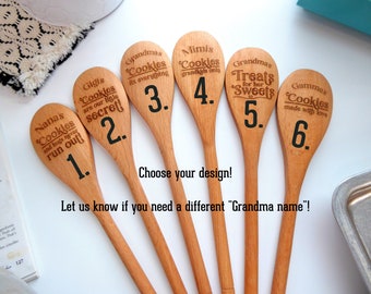 Engraved wooden spoons, Mixing spoon, Baking gifts, Great Grandma gift, Mimi gifts, Gigi gifts,