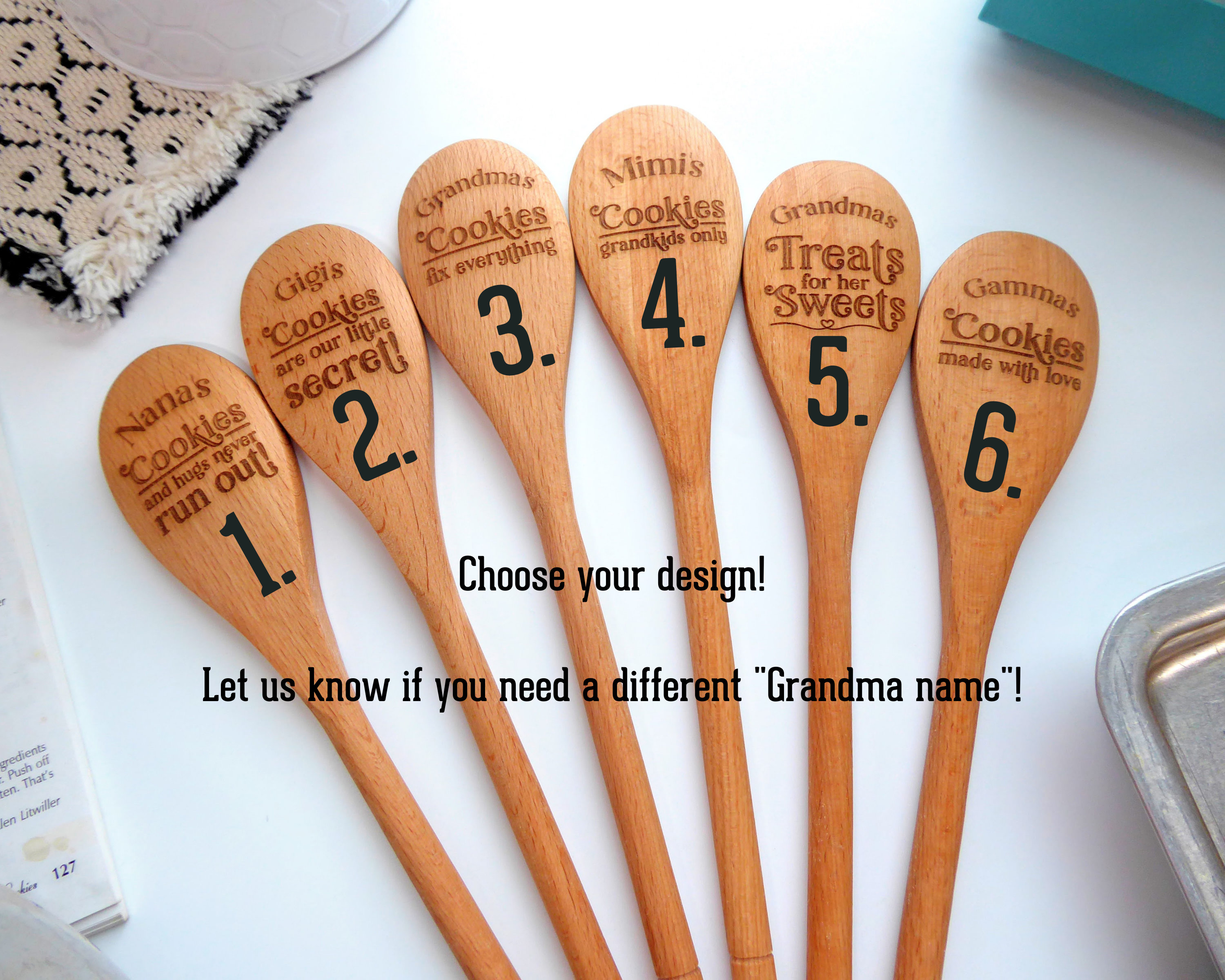 Christmas gifts for grandparents, Personalized wooden spoon Baking gifts Mimi gifts