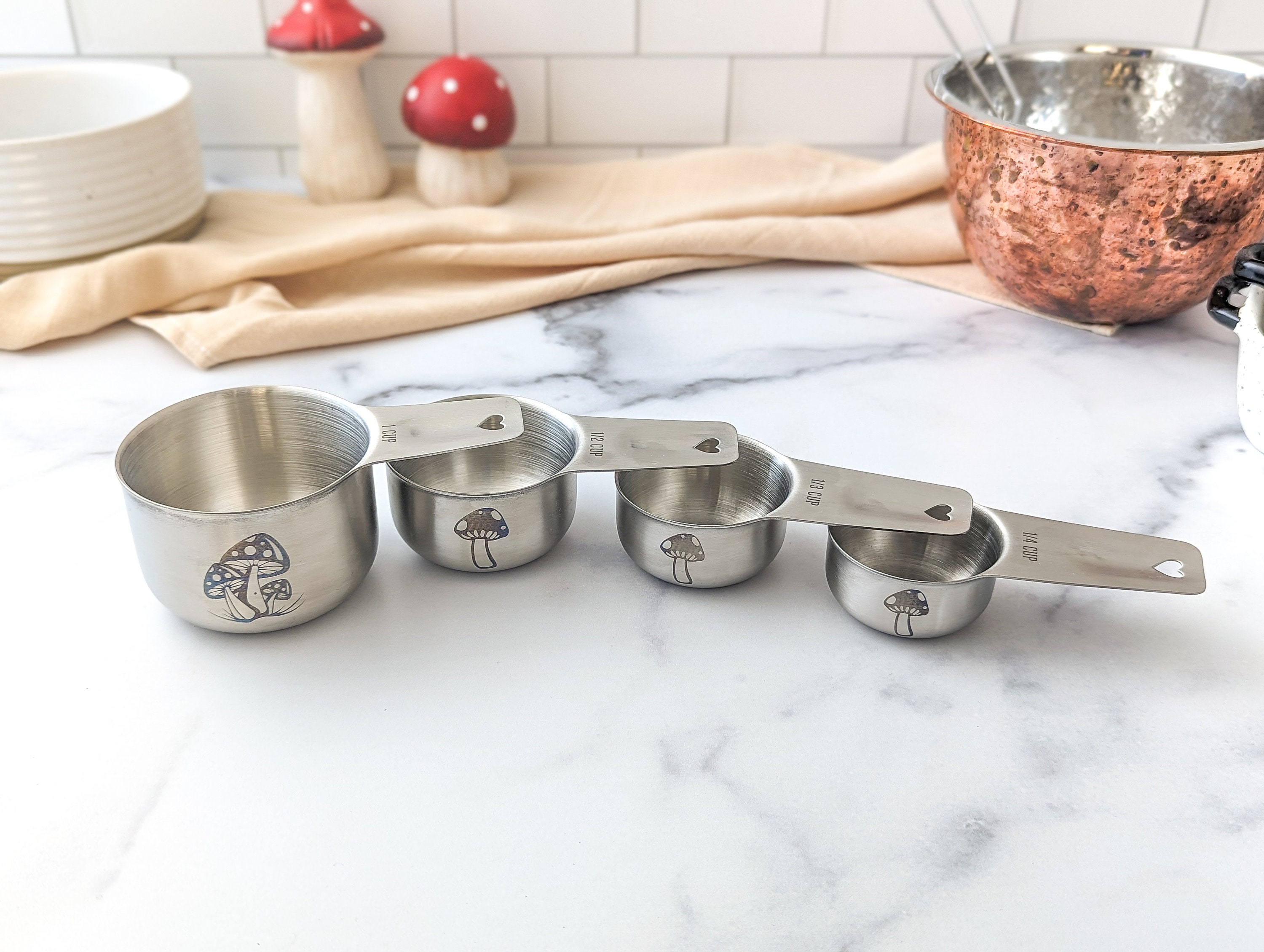 Stainless Steel Measuring Cups, Engraved Measuring Spoons, Personalized  Baking Gifts, Gift for Best Friend Female, 
