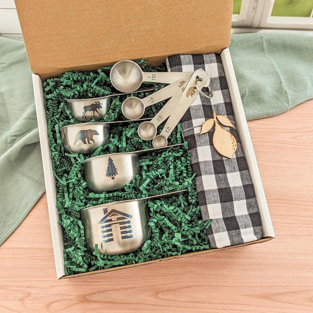 Camping Gift Basket, Measuring Cups, Camping Gear, 10 Year Anniversary