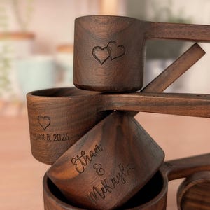 Personalized Measuring cups set: Wedding gift box for couple, Bridal shower gift basket image 4