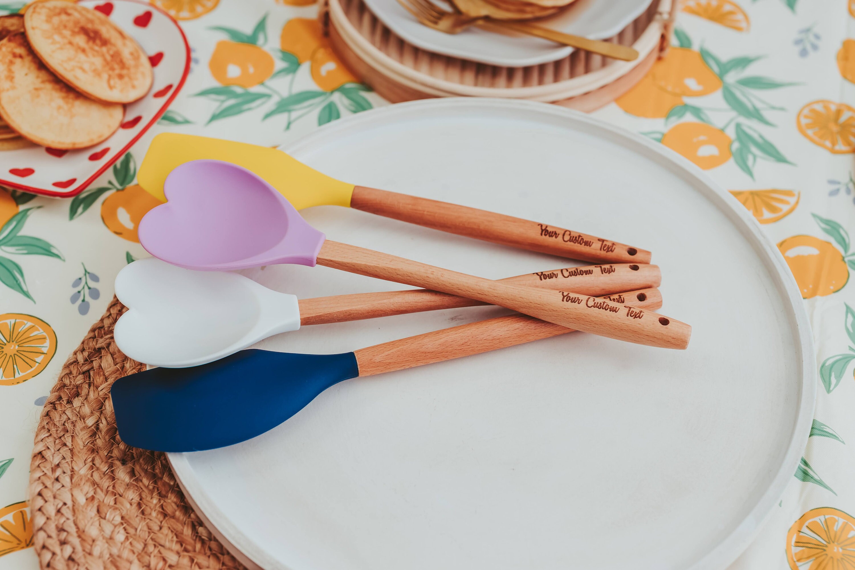 Wooden Kitchen Toys, Personalized Spatula, Kids Rolling Pin, Baking Gifts,  Rainbow, Niece Gift From Aunt, Granddaughter Gift, 