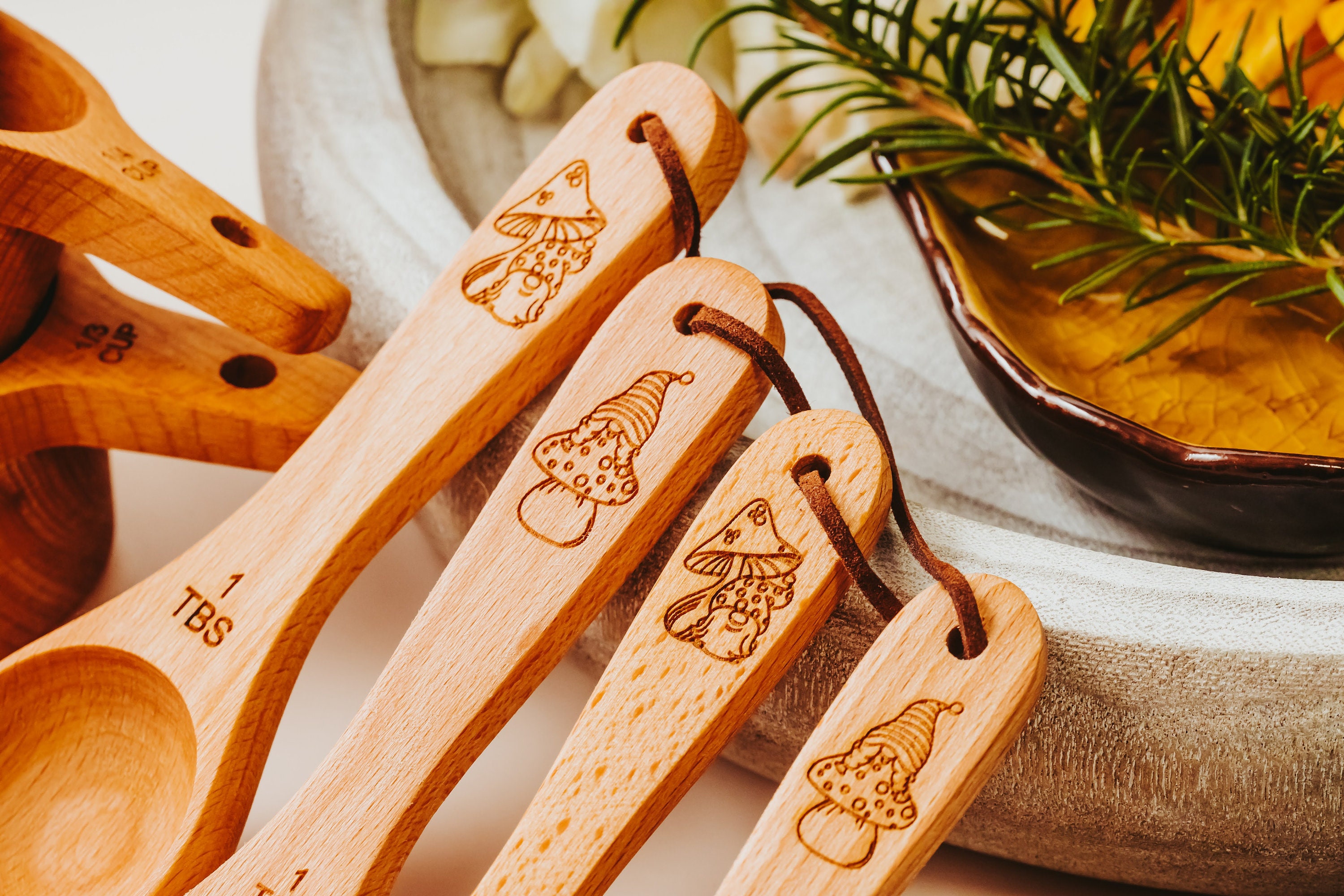 Floral Wooden Measuring Spoons