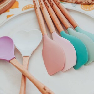 Wooden kitchen spatula, Silicone spatula, Personalized baking gifts, Mothers day gift from daughter, Mom gift, image 5