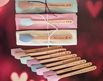 Wedding favors for guests in bulk, Unique bridal shower favors, Luxury useful  laser engraved mini spatula,