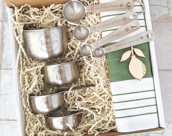 Unique Teacher Appreciation Gift: Useful Measuring Cups & Spoons Gift Box