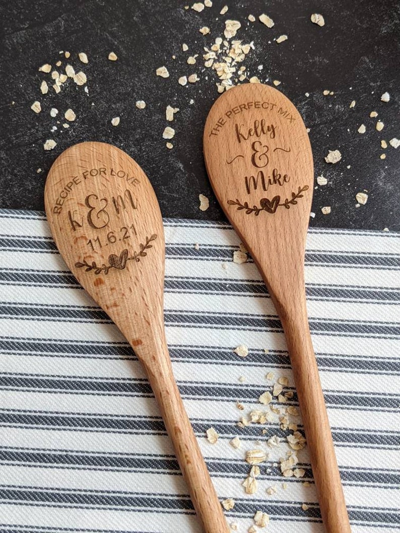 Personalized wooden spoon, Baking gifts, Cooking gifts, Bridal shower gift, Unique wedding gift for couple, Housewarming gift, image 5