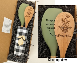 Engraved wooden spoon, Bee keeper gift, Gifts for bakers, Gift basket for women,