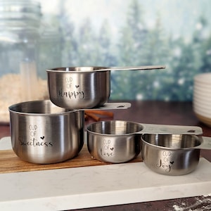 Metal measuring cups, Stainless steel measuring spoons, Baking gifts, Teacher Christmas gifts, Teacher appreciations,