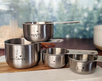 Metal measuring cups, Stainless steel measuring spoons, Baking gifts, Teacher Christmas gifts, Teacher appreciations,
