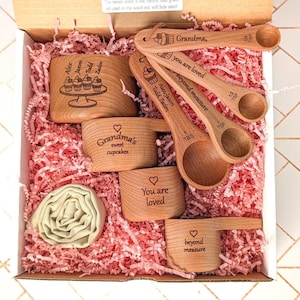 Personalized Measuring Cups & Spoons Gift Set: Grandma's Baking Utensils
