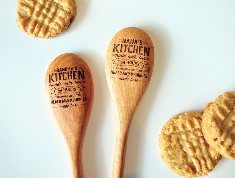 Personalized Wooden Spoons Baking Spoon Grandmother Gift Etsy