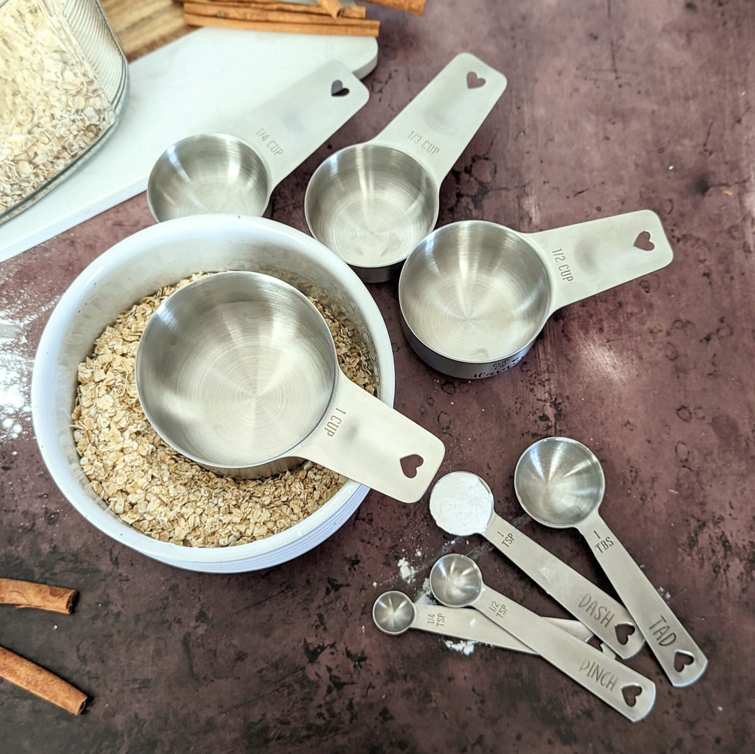 Stainless Steel Measuring Cups, Engraved Measuring Spoons, Personalized