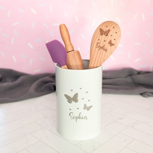 Wooden kitchen toys, Personalized spatula, Kids rolling pin, Baking gifts, Butterfly, Niece gift from aunt, Granddaughter gift,
