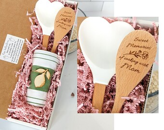 Sympathy gift box, Wooden cooking spatula, Personalized spoon, Bereavement gift, In memory of mom,