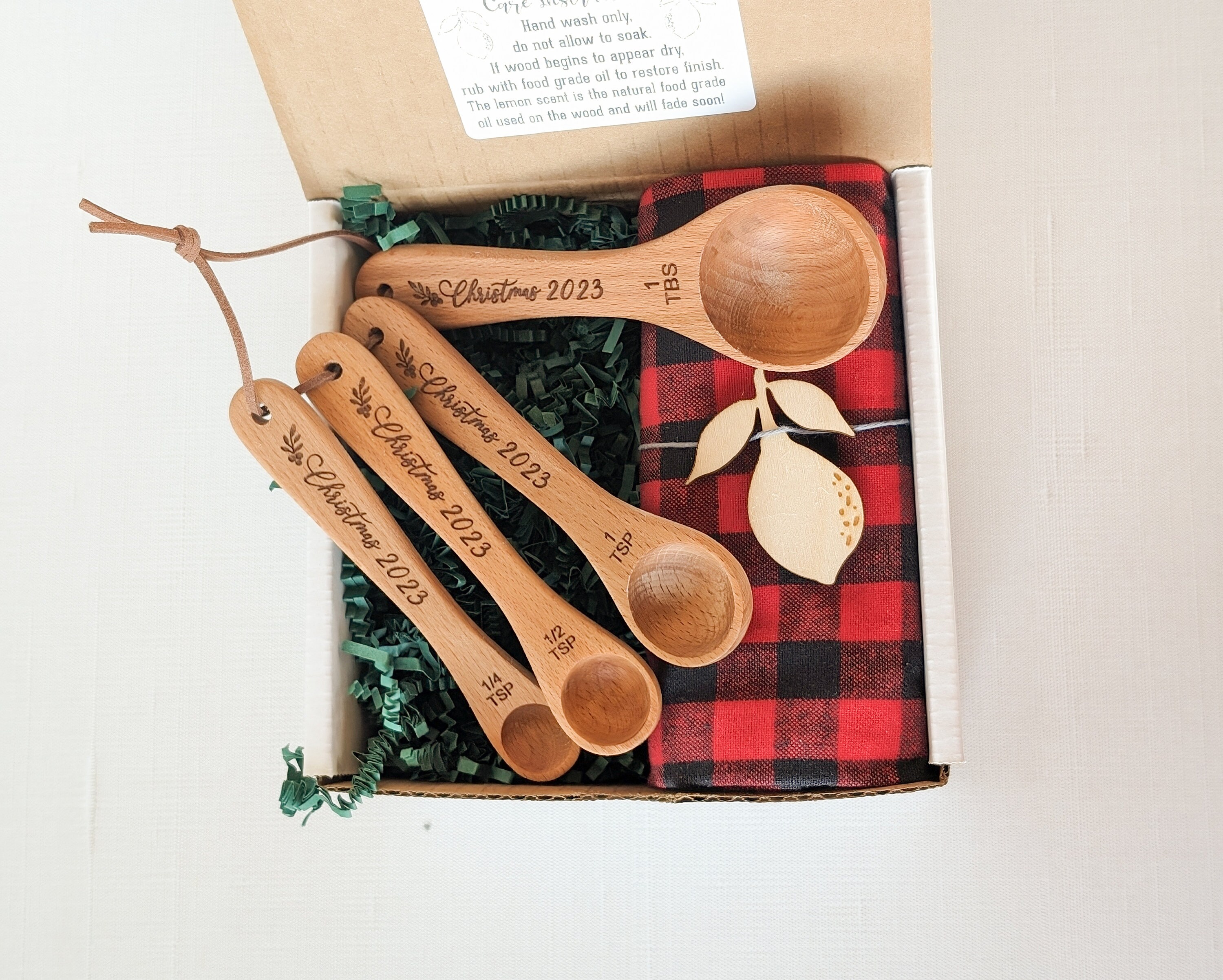 Wooden Measuring Cups, Measuring Spoons, Baking Gifts, Mom Christmas Gift  From Daughter, Mother in Law Christmas Gift, 