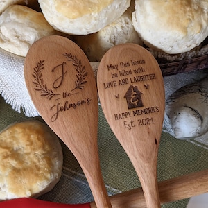 Personalized wooden spoons, New home gift, Housewarming gift, Realtor closing gift, immagine 10