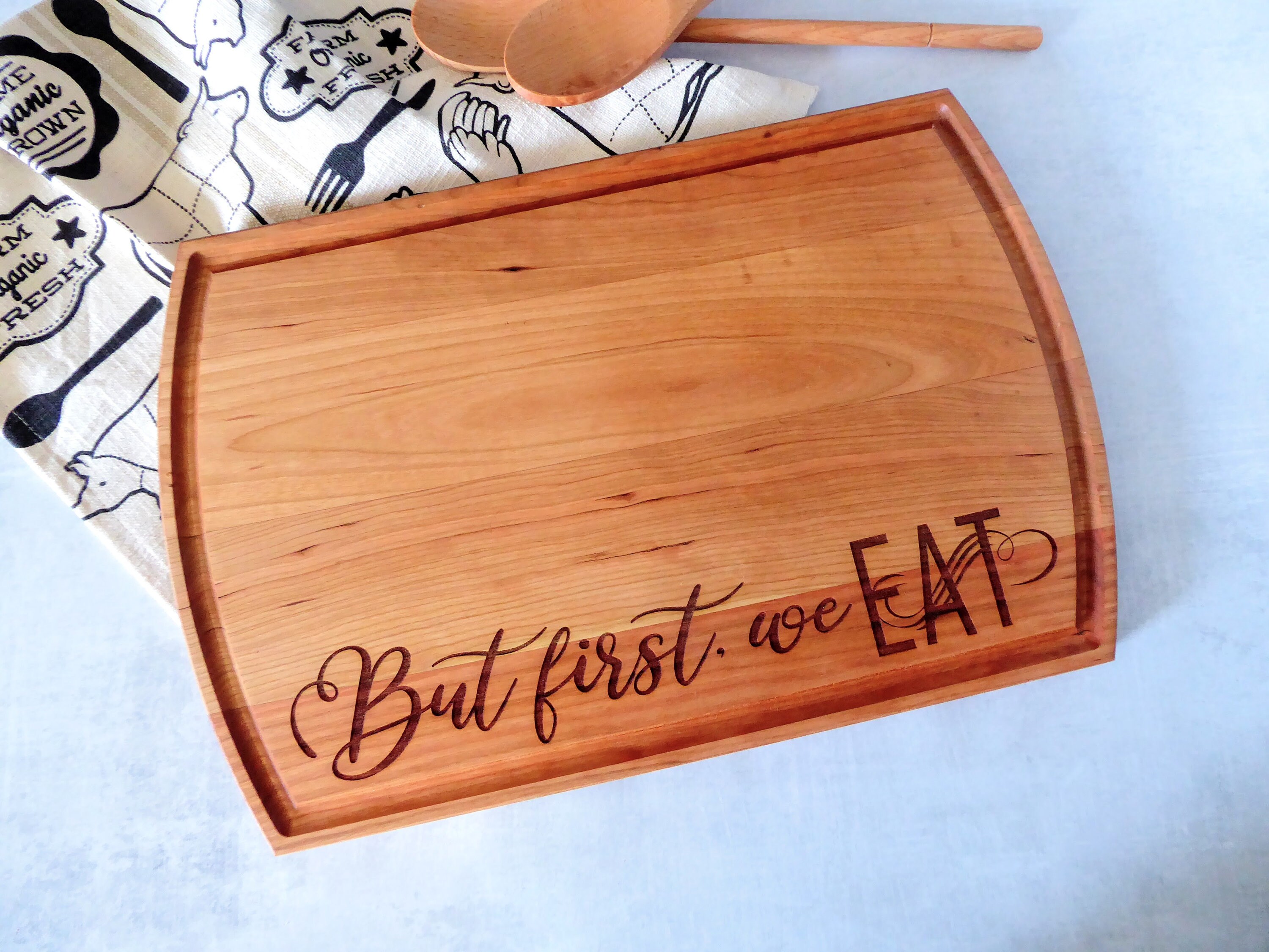 Custom engraved cutting board Meat and cheese board Wooden Etsy