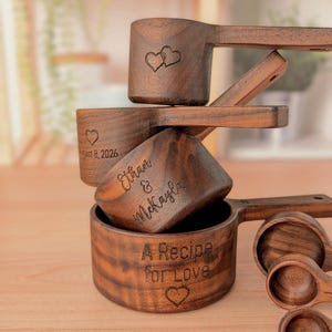 Personalized Measuring cups set: Wedding gift box for couple, Bridal shower gift basket image 8