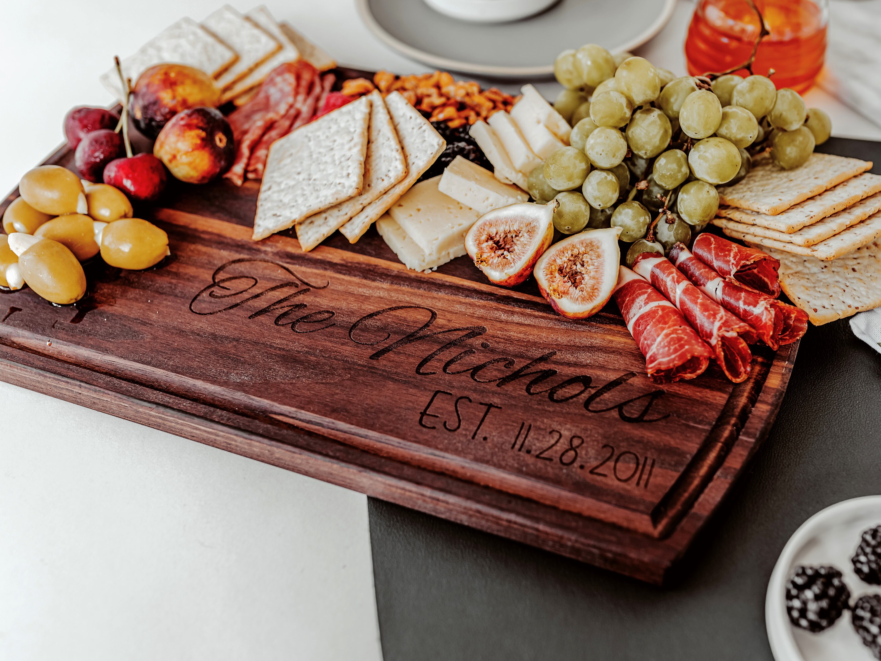 Charcuterie board Personalised chopping board 50th Etsy