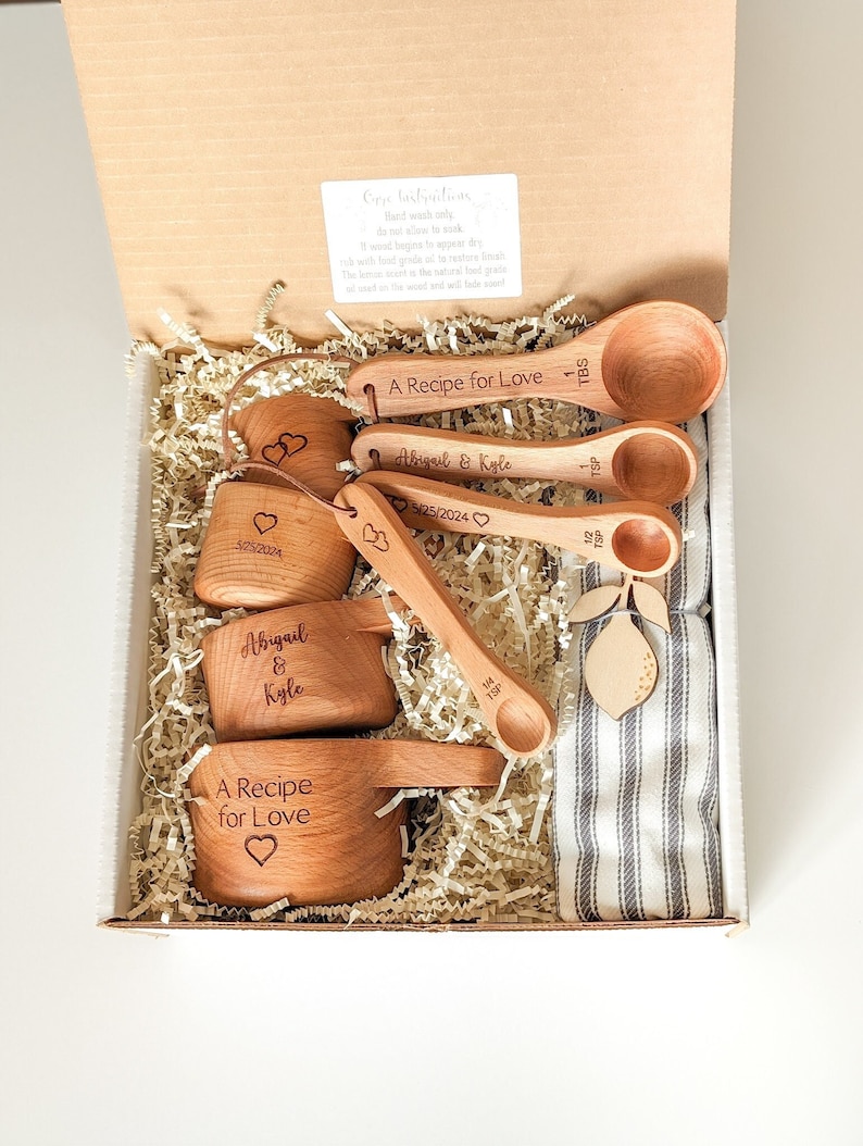 Measuring cups, Engagement gift box for couple, Bridal shower gift basket, Wedding gift for couple,