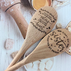 Personalized Beechwood Spoon: Laser Engraved Sister Gift image 16