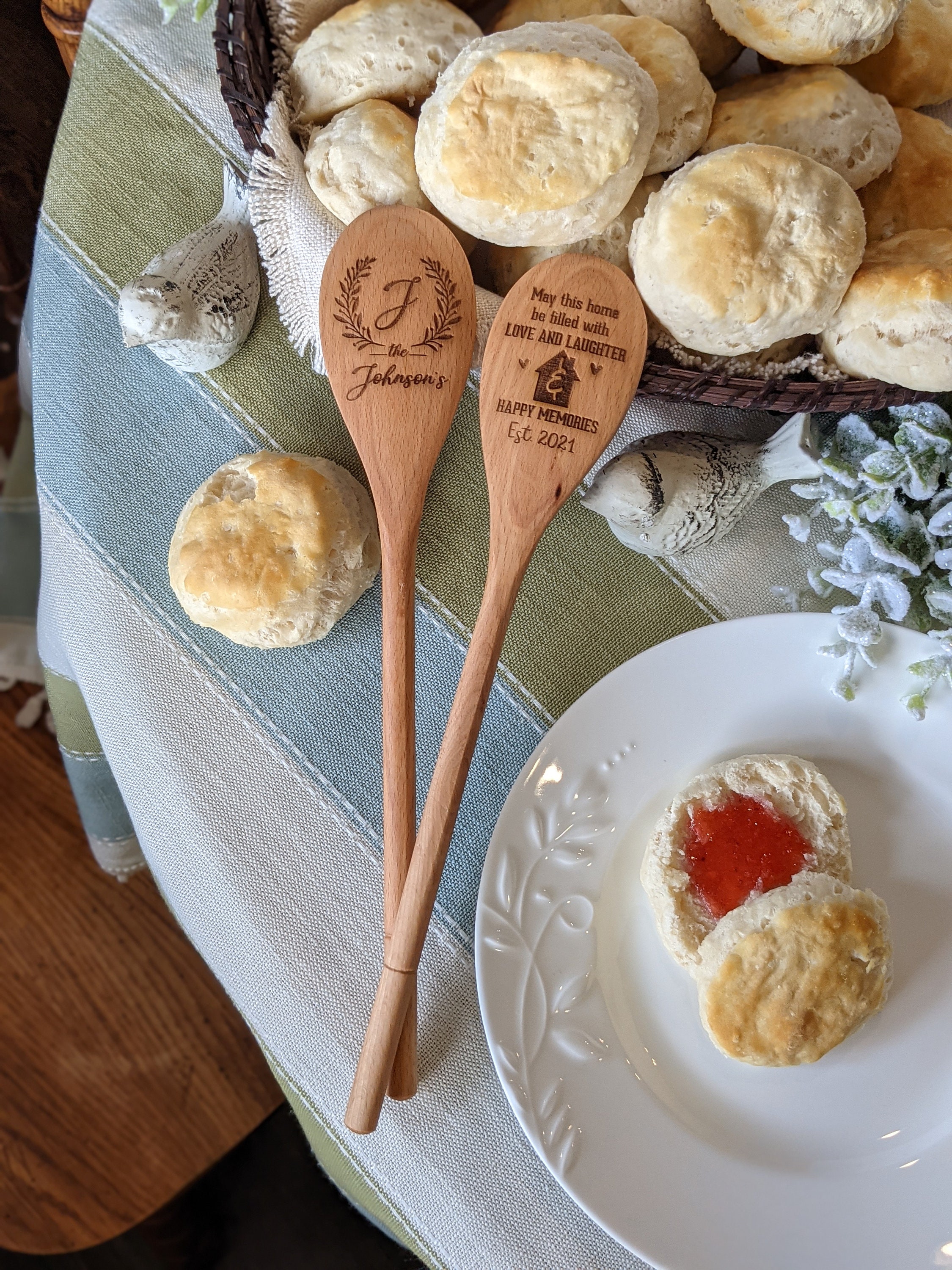 Personalized Decorative Wooden Spoons and Forks (Kitchen, Housewarming –  Too Stinkin' Cute