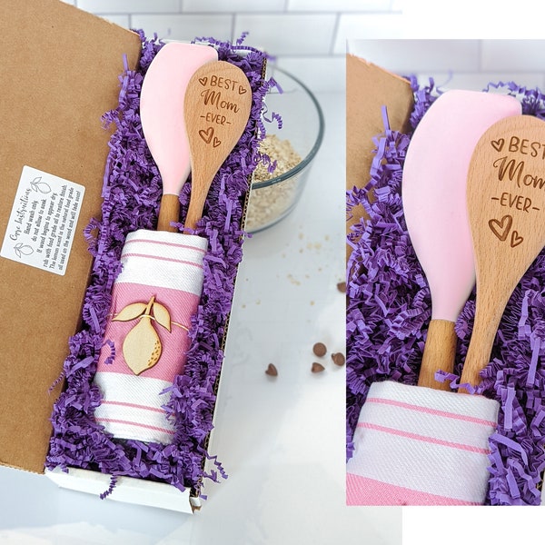 Baking box, Wooden cooking spatula, Personalized wooden spoon, Mother of the bride gift from daughter,