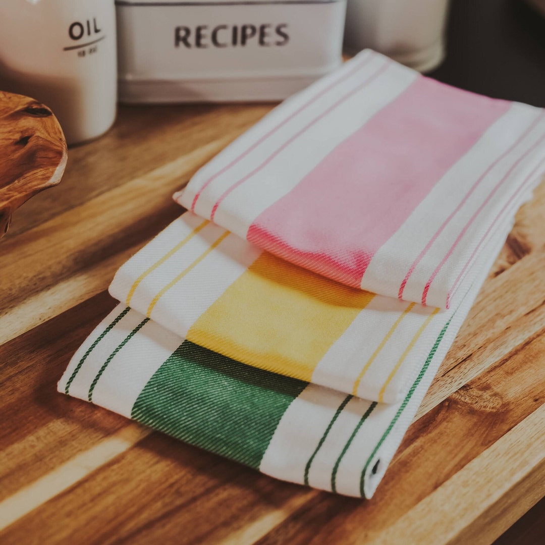 Striped Kitchen Towels, Tea Towels, Colorful Kitchen Towels