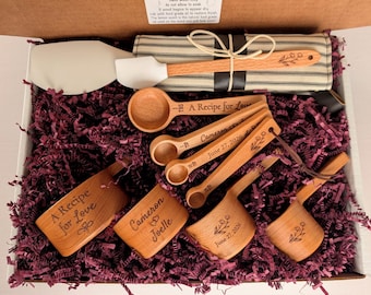 Measuring cups and spoons Wedding giftbox for the new couple, Baking gift for bride,