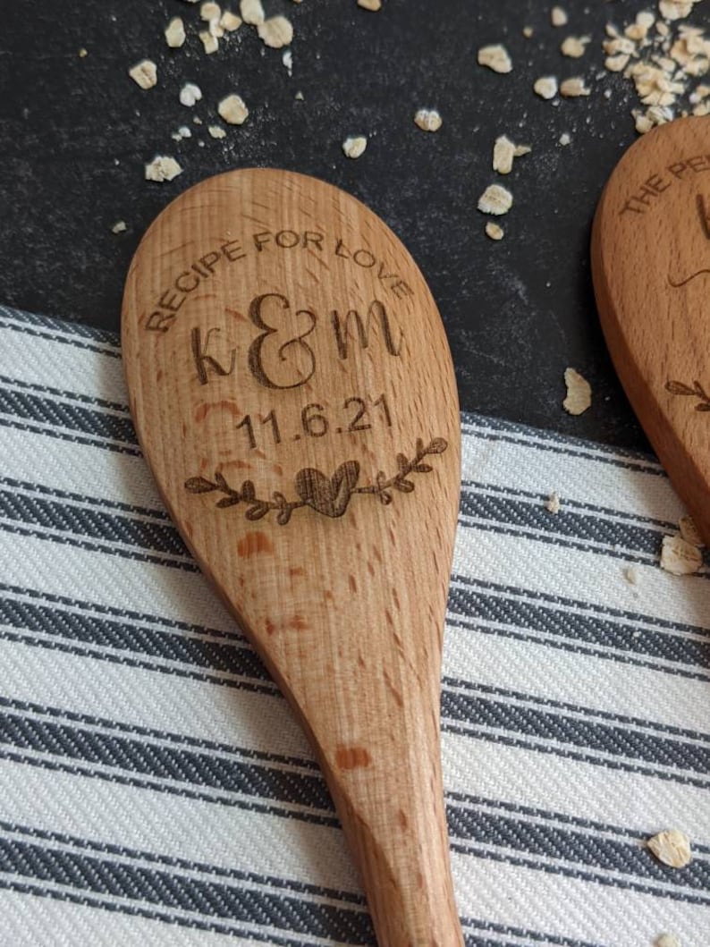 Personalized wooden spoon, Baking gifts, Cooking gifts, Bridal shower gift, Unique wedding gift for couple, Housewarming gift, image 9