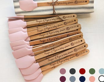 Bun in the Oven Baby Shower Favor – Pink Mini Spatula, Personalized Favors