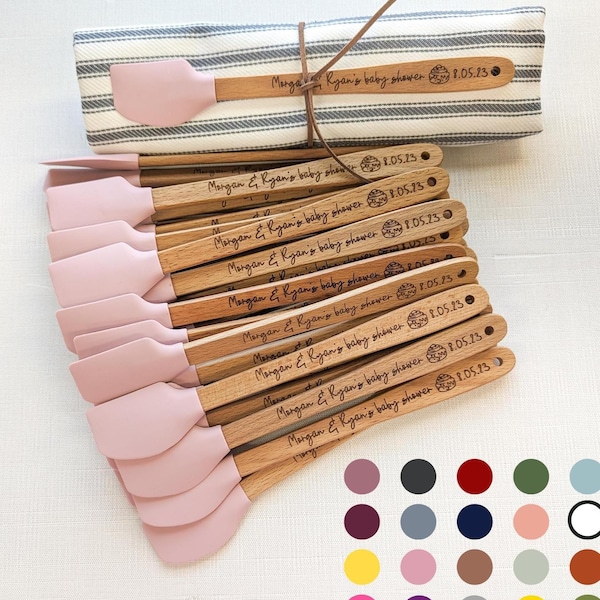 Bun in the Oven Baby Shower Favor – Pink Mini Spatula, Personalized Favors