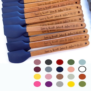 Wedding favors for guests in bulk, Fall wedding favors, Unique wedding favors, Personalized spatula, Mini spatula, Engraved spatula,