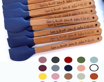 Wedding favors for guests in bulk, Fall wedding favors, Unique wedding favors, Personalized spatula, Mini spatula, Engraved spatula,