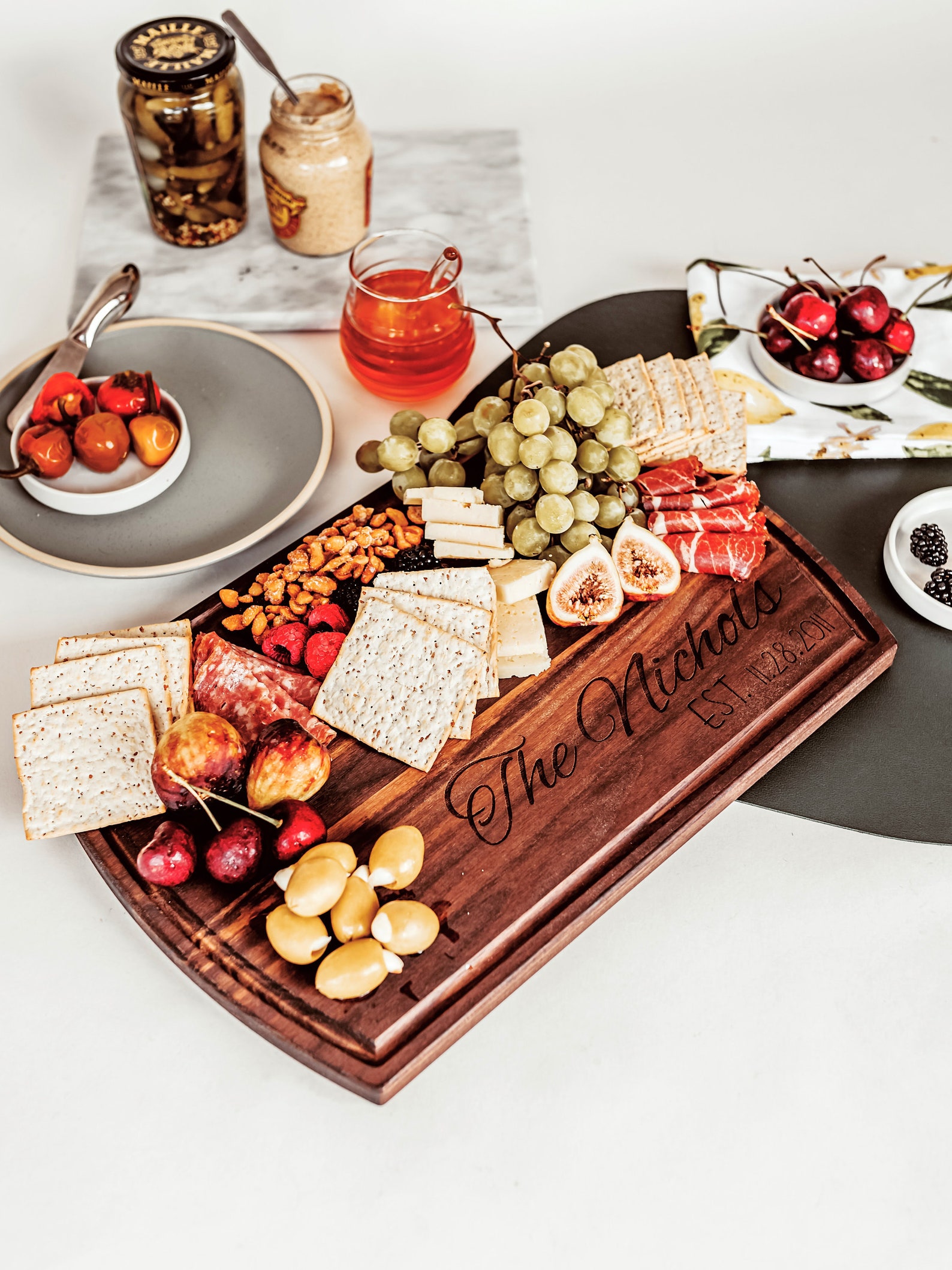 Custom charcuterie board Engraved cutting board Wooden Etsy