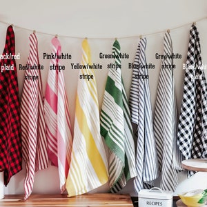 Striped Kitchen Towel: 100% Cotton Holiday Dish Towel