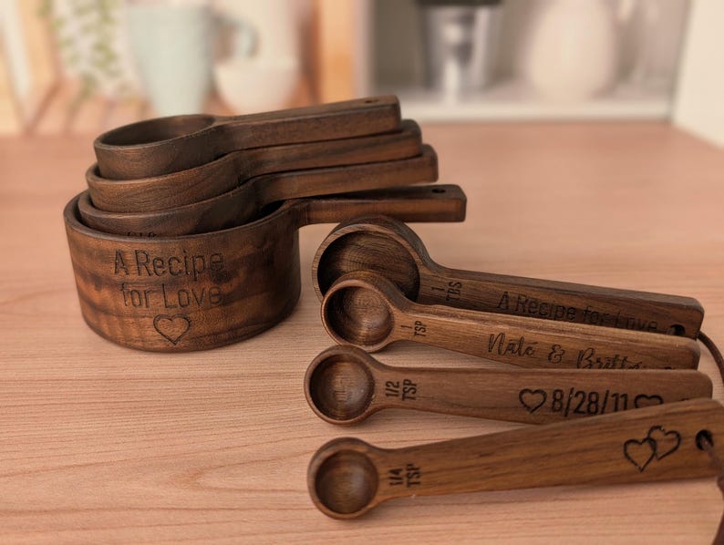 Personalized Measuring cups set: Wedding gift box for couple, Bridal shower gift basket image 11