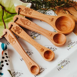 Birthday gift box, Wood measuring cups, Measuring spoons, Gnome kitchen, 60th birthday gifts for women, Mom birthday gift, image 3