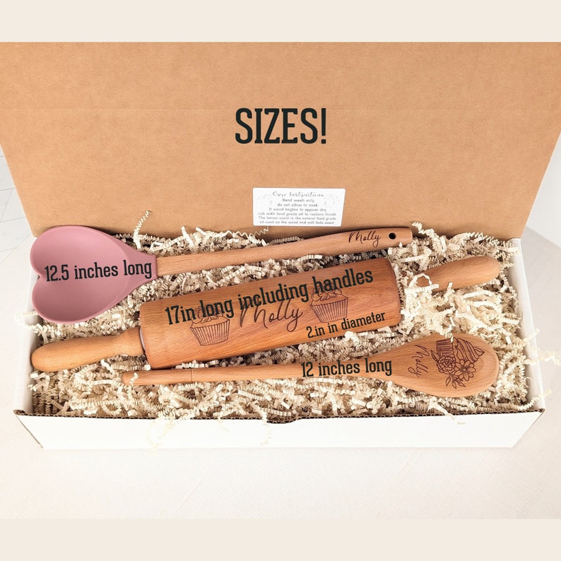 Engraved rolling pin, Gifts for teenage girls, Baking gifts, Cute teen gifts, Gift box, image 2