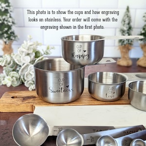 Caja de regalo personalizada para mamá con tazas y cucharas medidoras de parte de su hija, regalo para hornear y cocinar. imagen 11